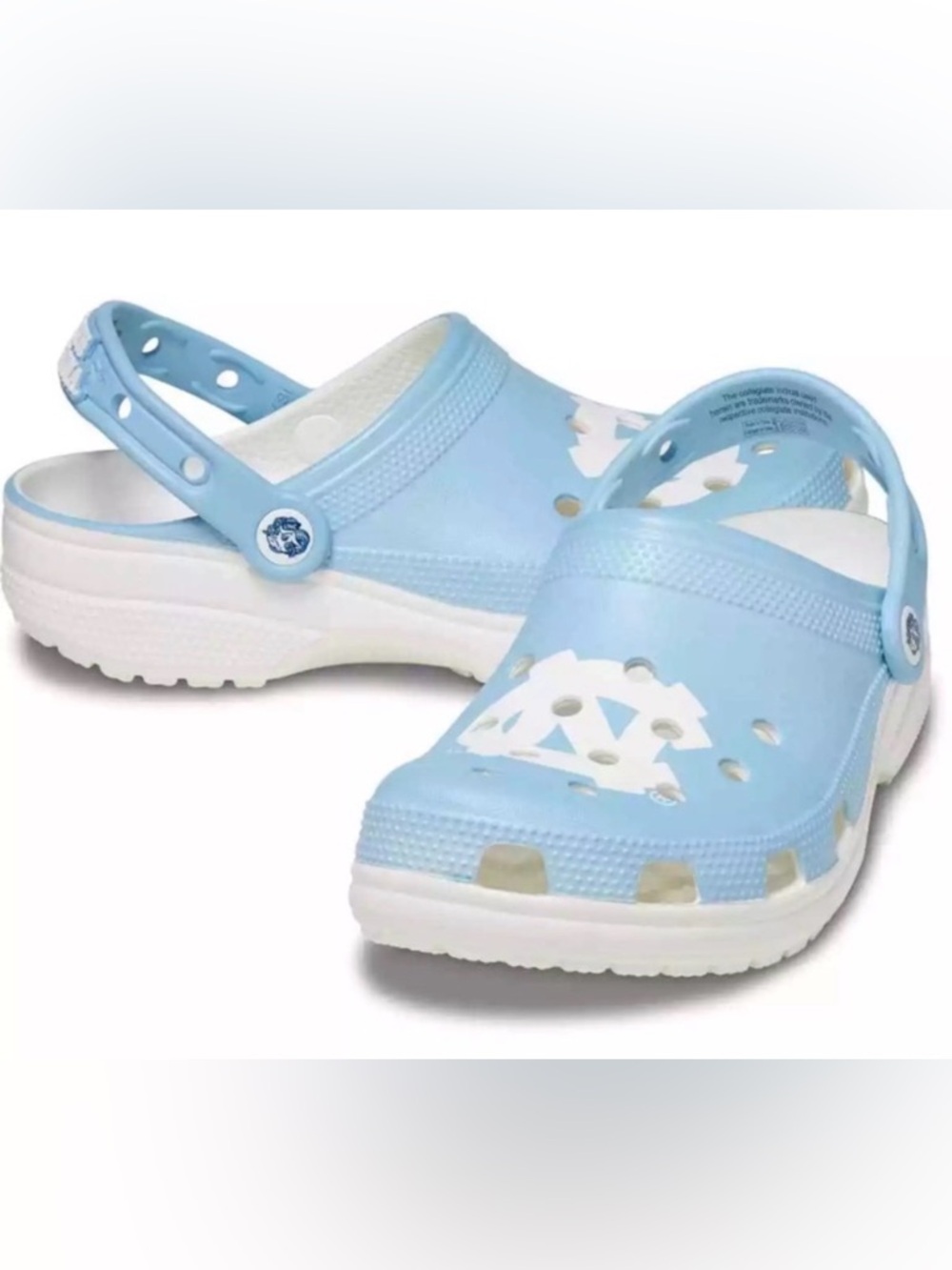 NEW [CROCS] UNC University of North Carolina Classic Crocs Unisex Sz W10/M8 - Picture 5 of 8